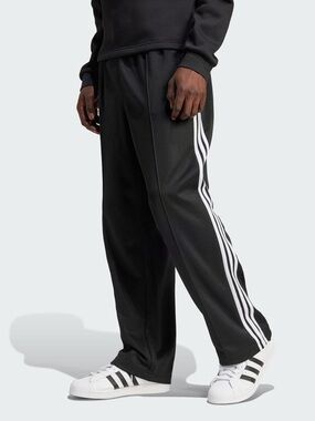 NWT Adidas Black Track Pants with White Three-Stripes